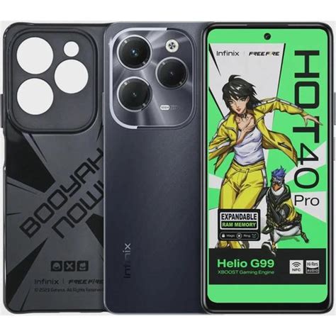 Smartphone Infinix Hot 40 Pro Dual Sim Lte 6 78 8GB 256GB Black FreeFire Top O Melhor NFC