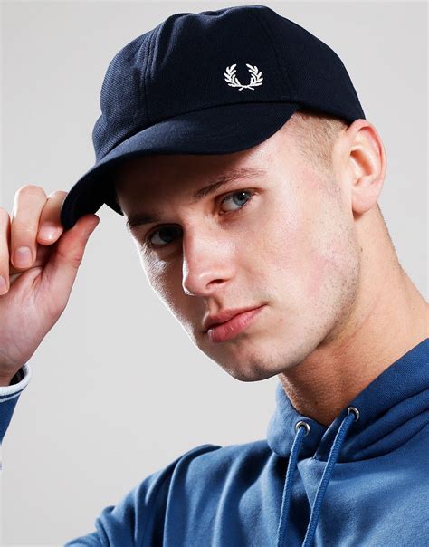 Fred Perry Pique Cap Navy Snow Terraces Menswear