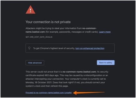 Como ignorar o erro Sua conexão não é privada no Google Chrome e