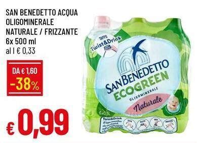 Offerta SAN BENEDETTO Acqua Oligominerale Naturale Frizzante 6 X 500