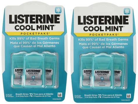 Listerine Pocketpaks Breath Strips Cool Mint Count Pack Of