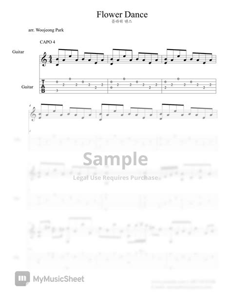 Dj Okawari Flower Dance Guitar Tab Sheets By Woojeong Park