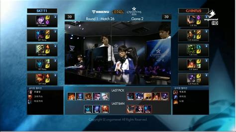 Cj Vs Skt Game Highlights Cj Entus Vs Sk Telecom T Week Lck