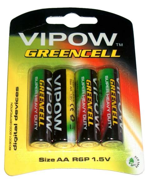 BAT0081B Baterie Vipow Greencell R6 4 Sztuki Blister Q Model