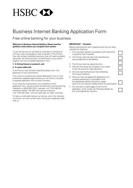 Business Internet Banking Application Form Pdf