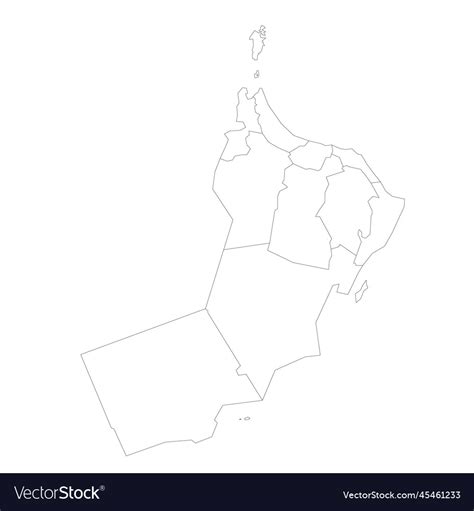 Oman Political Map Of Administrative Divisions Vector Image