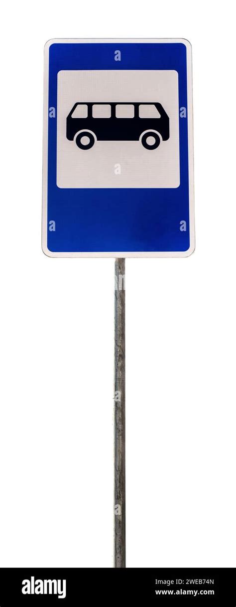 Bus Stop Road Sign On A White Background Bus Stop Road Sign Stock