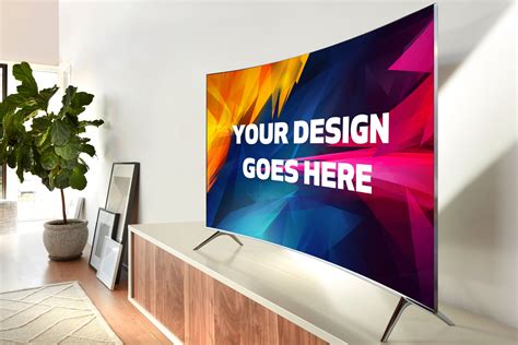 Curved Screen TV Mock-up#4 | Mockups ~ Creative Market
