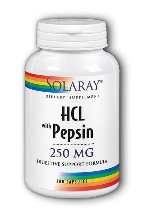 Solaray Hcl With Pepsin Mg Capsules Walmart