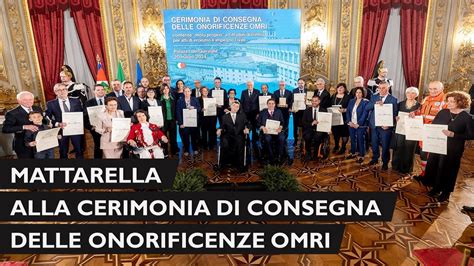 Cerimonia Di Consegna Delle Onorificenze Dell Ordine Al Merito Della