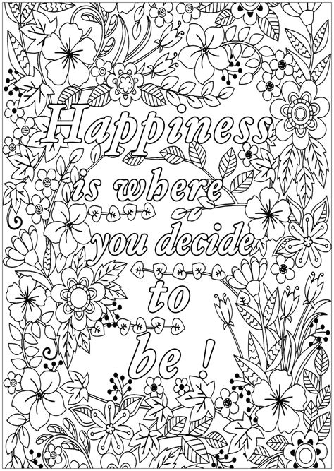 Adult Coloring Pages With Positive Quotes