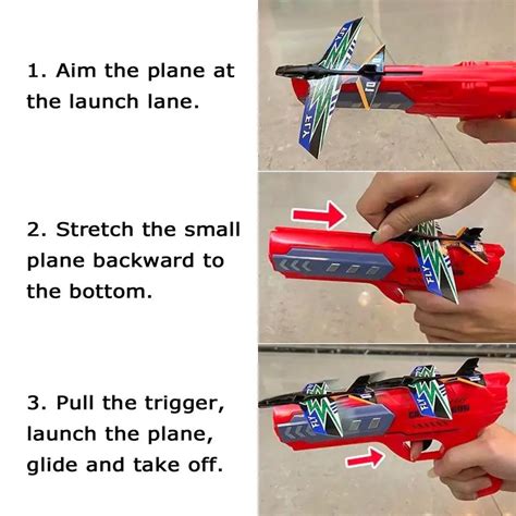 Airplane Launcher Flying Glider Catapult Gun Mgt Toys