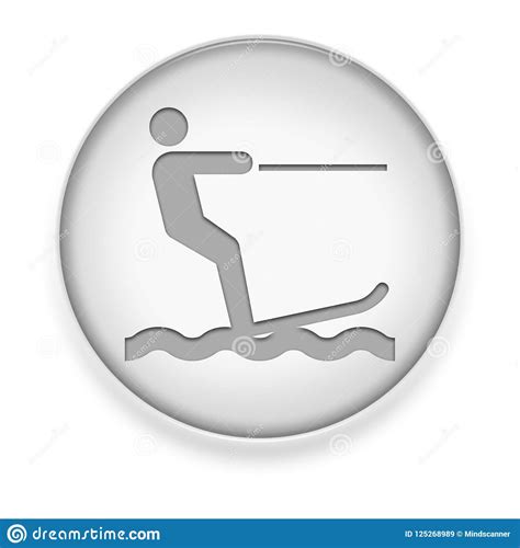 Icon Button Pictogram Water Skiing Stock Illustration Illustration