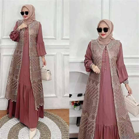 model baju gamis polos modern terbaru    keren