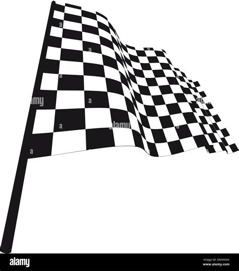 Black And White Checked Racing Flag Vector Illustration Stock Vector