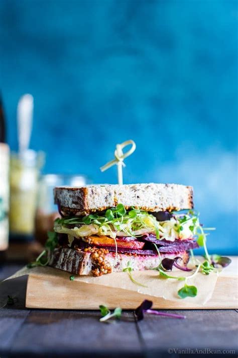 Flavor And Texture Rich Simple Ingredients Shine In This Roasted Beet And Sauerkraut Sandwich