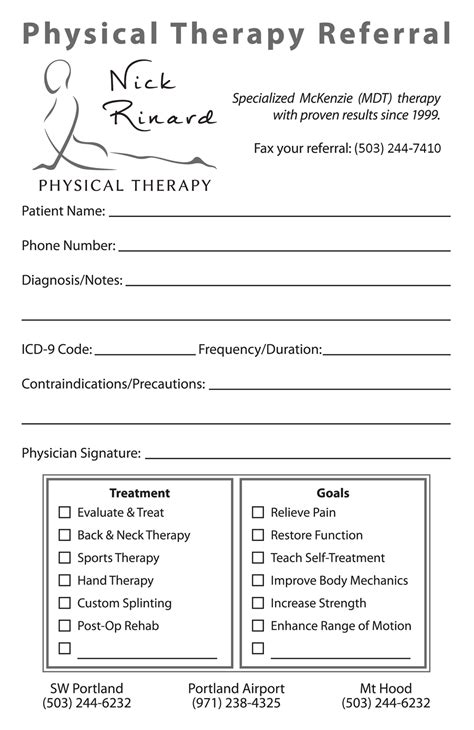 Referral Nick Rinard Physical Therapy