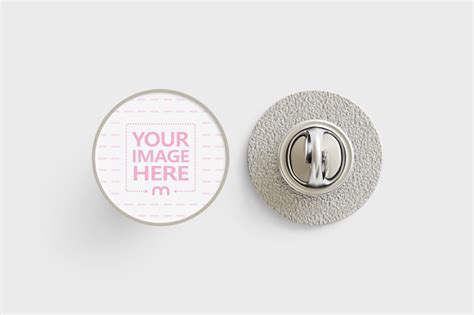 Round Metal Enamel Pin Badge Mockup Generator Mediamodifier