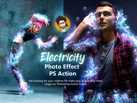 Electricity Photo Effect PS Action – MasterBundles