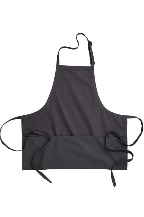 Steel Grey Three Pocket Bib Apron