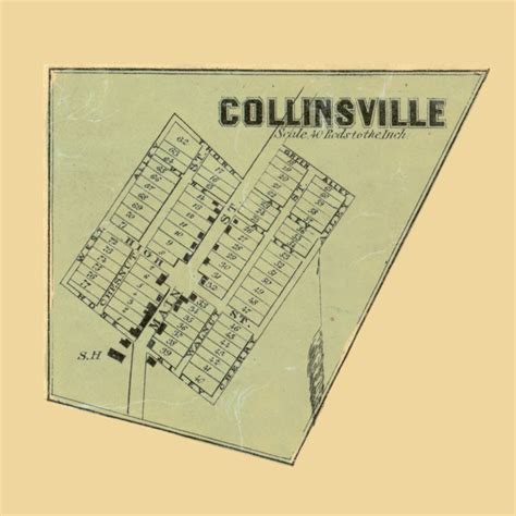 Collinsville Logan Township Pennsylvania 1859 Old Town Map Custom