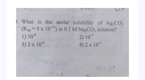 What Is The Molar Solubility Of Ag Co Ksp In M