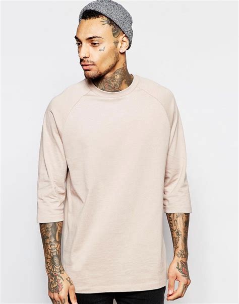 Asos Oversized 3 4 Sleeve T Shirt With Raglan Sleeves At Raglan Sleeve Sleeves Shirts