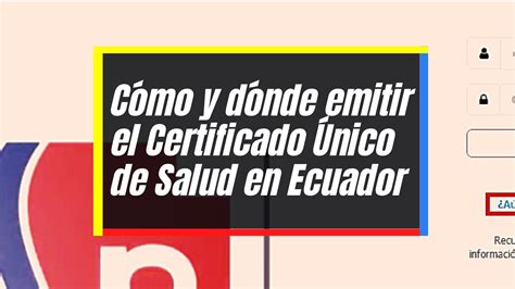 C Mo Solicitar El Certificado Nico De Salud En Ecuador