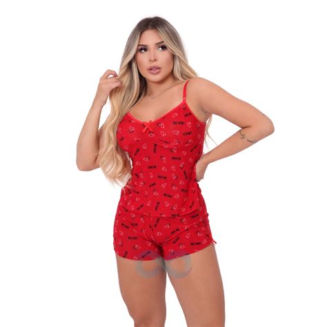 Pijama Liganete Camisola Sem Bojo Baby Doll Estampado Malha Fria