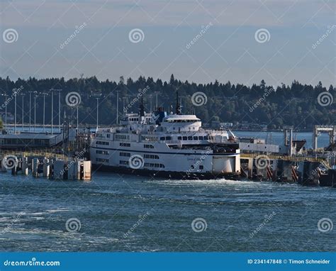 View Of Tsawwassen Ferry Terminal In The Strait Of Georgia Salish Sea