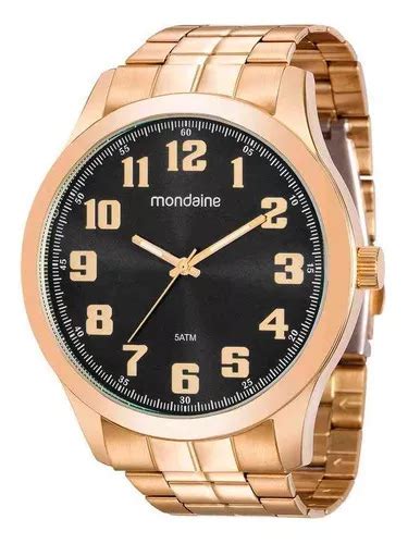 Reloj Pulsera Mondaine Masculino 0094234 De Cuerpo Color Dorado Fondo