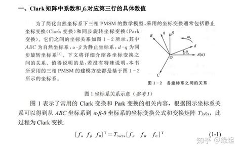 与Clark和Park变换相关的公式推导涉及矩阵系数和零序分量系数及转矩公式 知乎