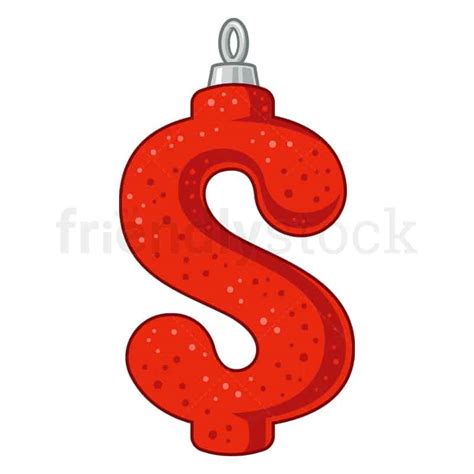 Cartoon Christmas Dollar Sign Vector Clip Art Graphic Friendlystock