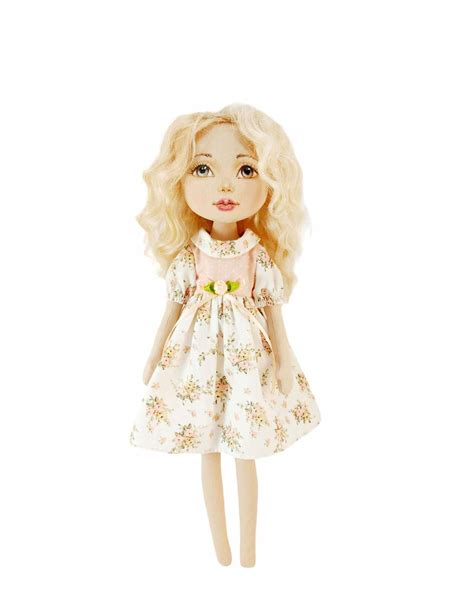 Rag Doll 15 With Wavy Blonde Hair In A Removable Dress Etsy