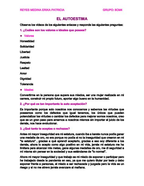 El Autoestima Humanidades Iv Desarrollo Personal Y Profesional Ipn