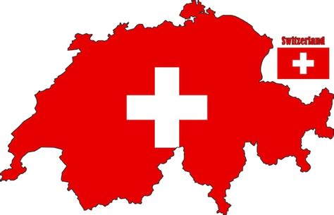 Mapa Y Bandera De Suiza Vector Premium