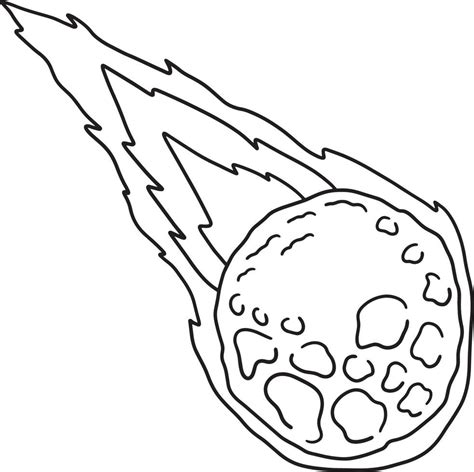 P Gina Para Colorear Aislada De Asteroide Que Cae Para Ni Os