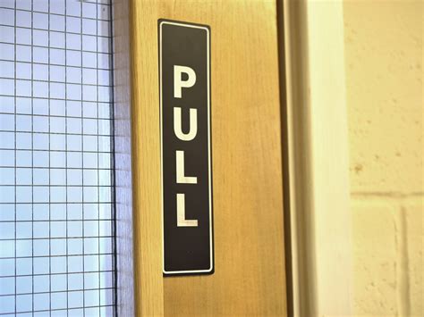 Push And Pull Adhesive Black And White Door Signs For Etsy Uk Door