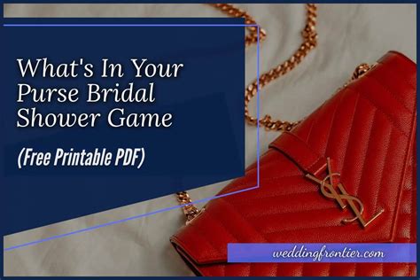 What S In Your Purse Bridal Shower Game 3 Free PDFs