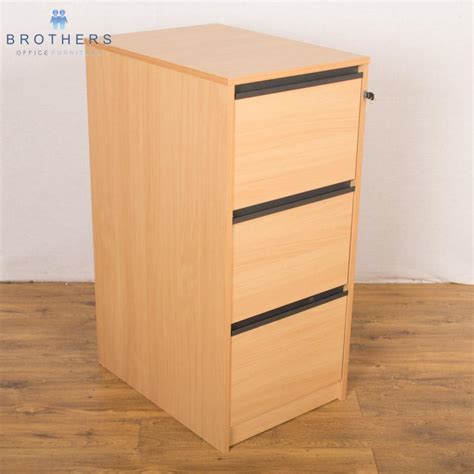 Beech 3 Drawer Filing Cabinet