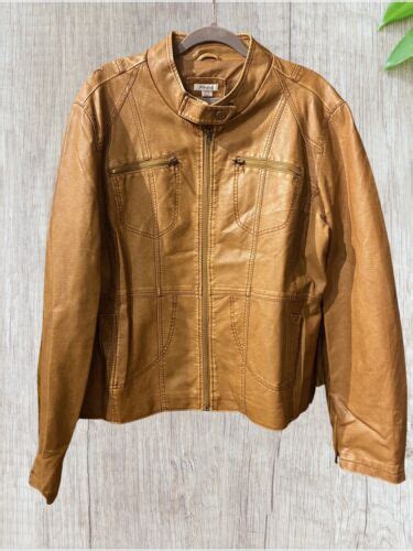 Dressbarn Faux Leather Tan Biker Moto Jacket Has Damage Ebay