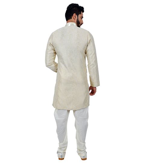 Brocade Silk Cream Indo Western Sherwani Zakarto