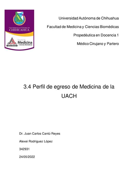 Perfil De Egreso De Medicina De La Uach Universidad Aut Noma De