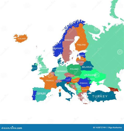 World Map. Graphic Vector of Europe Map Stock Vector - Illustration of ...