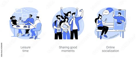 Students socialization isolated cartoon vector illustrations se Stock ...