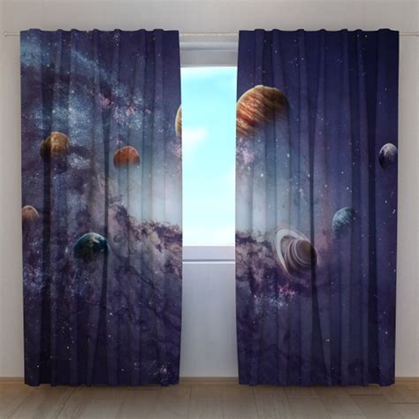 Window Curtains Kids Curtains Space and Planet Curtains | Etsy