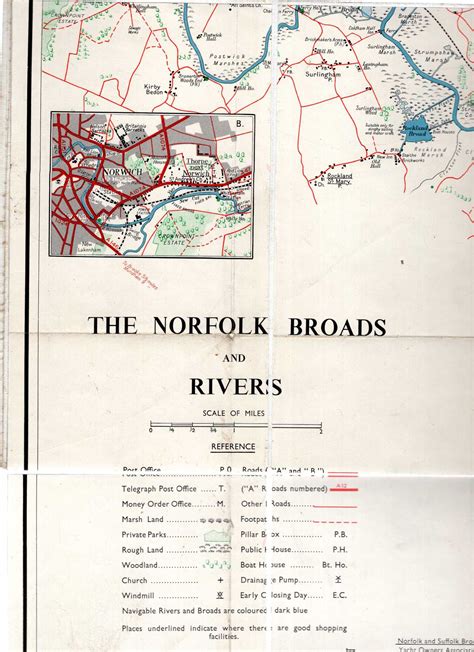 Stanfords Map Of The Norfolk Broads And Rivers By Map 1957 Map