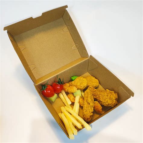 Eco Friendly Lunch Packaging Burger Box Kraft Paper Food Container