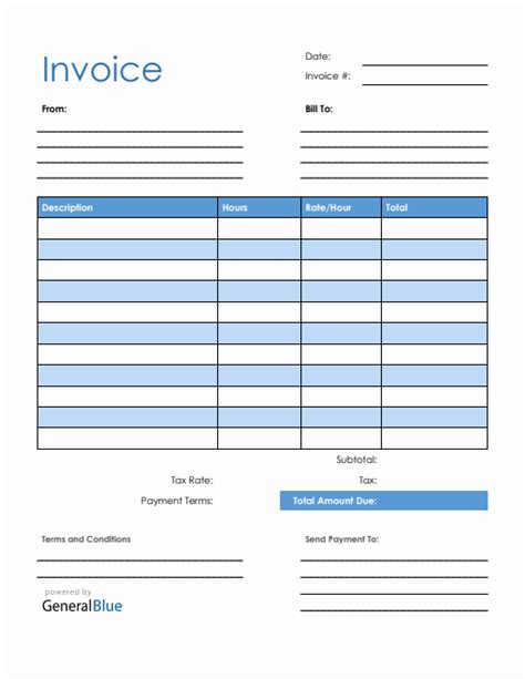 Blank Invoice Template In Pdf Printable Invoice Template Printable