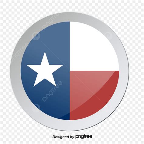 Texas Flag Clipart Vector Round Stereoscopic Texas Flag Label Logo